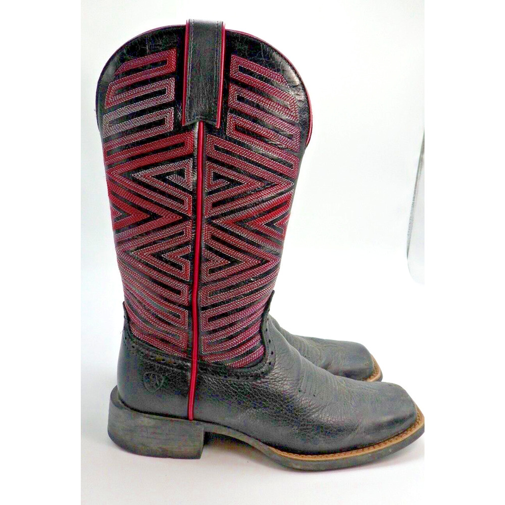 Ariat WOMENS SZ 6.5 B Navajo Black & Hot Pink Square Toe Western Boot 10017368